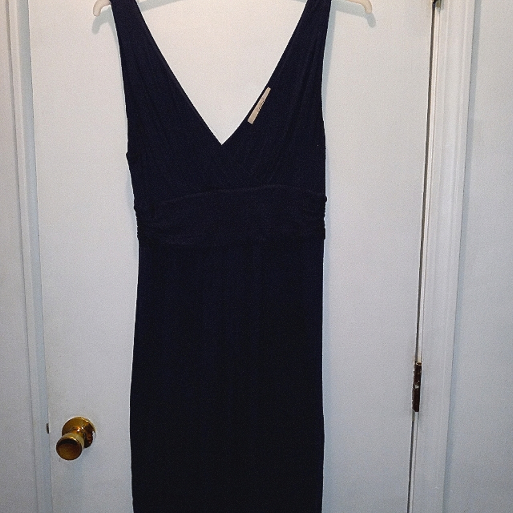 Loft dresRayon/Spandex, charcoal gray, V-neck, sleevelesss, large